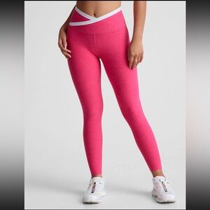 Beyond Yoga Spacedye Outlines High- Waisted Midi Leggings Vivid Pink Heather